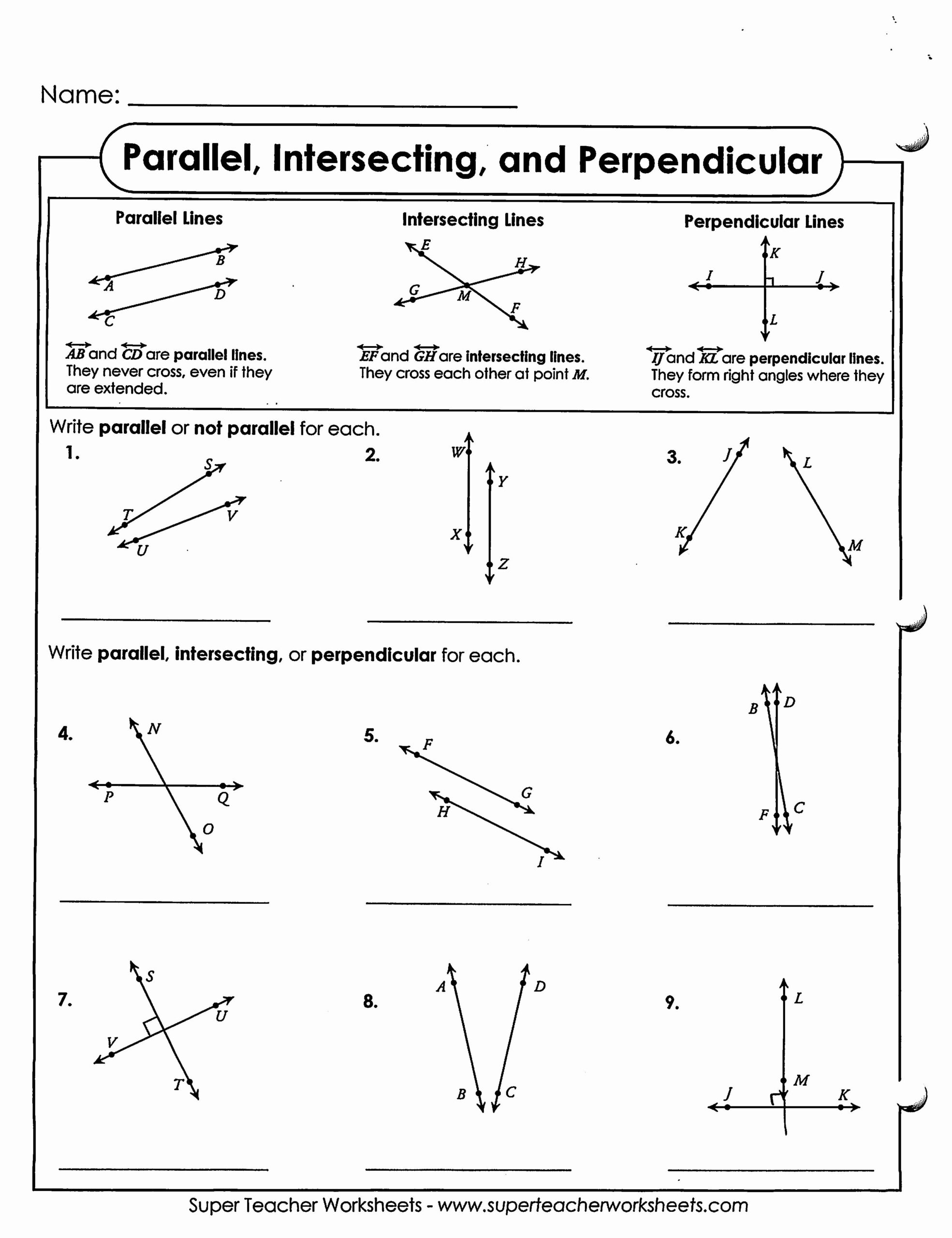 Parallel Perpendicular And Intersecting Lines Worksheet Printable Art Activities Parallel Perpendicular And Intersecting Lines Worksheet Printable Art Activities