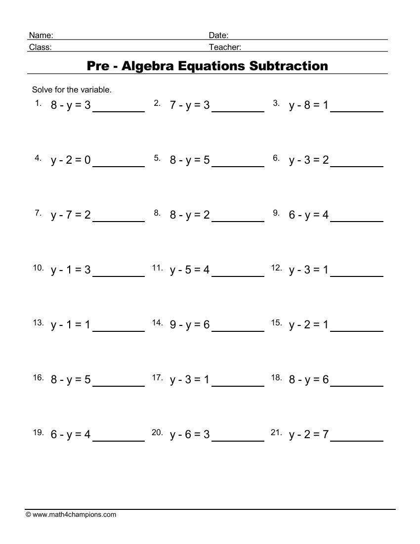Pre Algebra Worksheets Worksheets Worksheets Worksheets Library