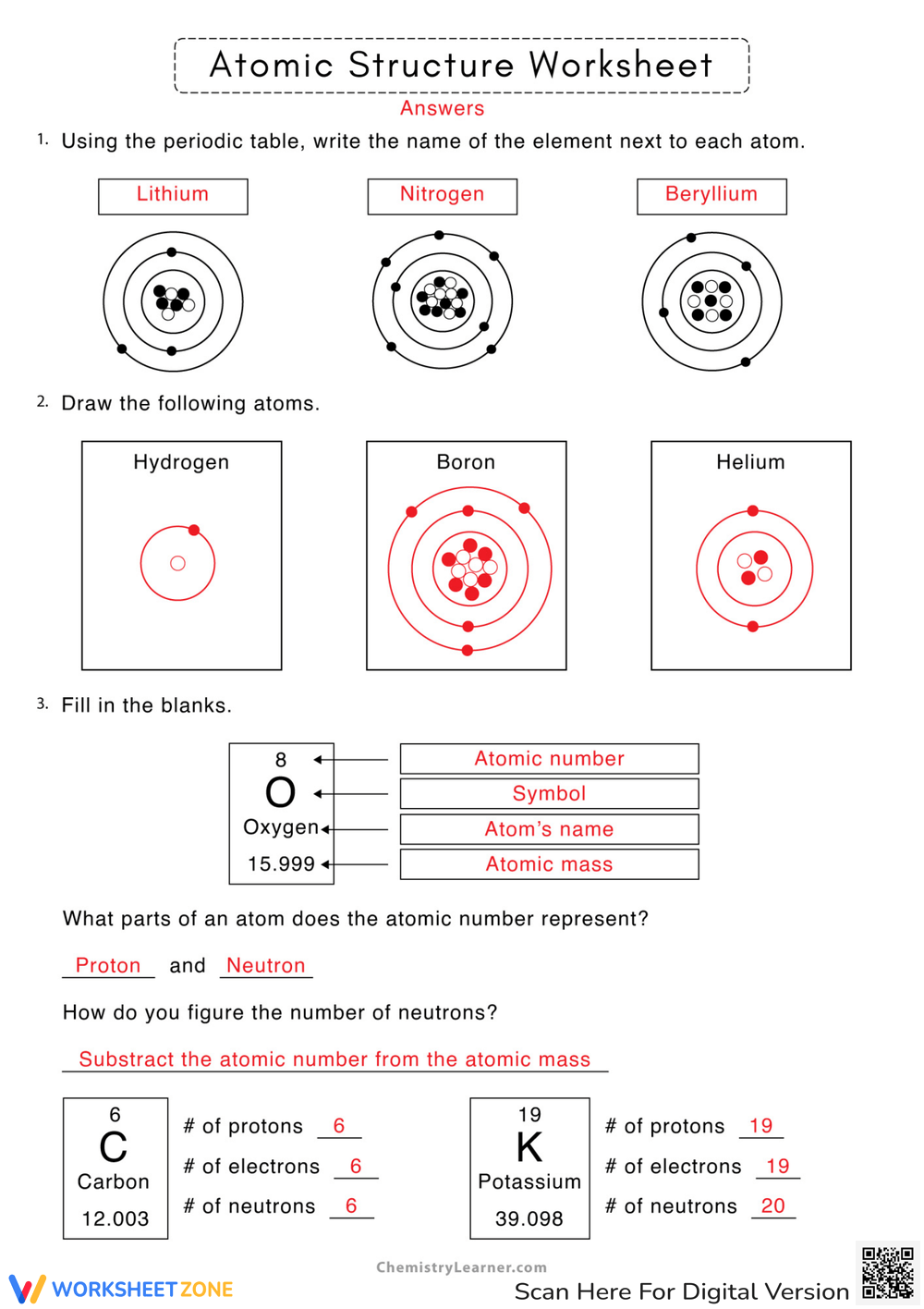 Printable Grade 10 Protons Neutrons And Electrons Practice Worksheets Printable Grade 10 Protons Neutrons And Electrons Practice Worksheets