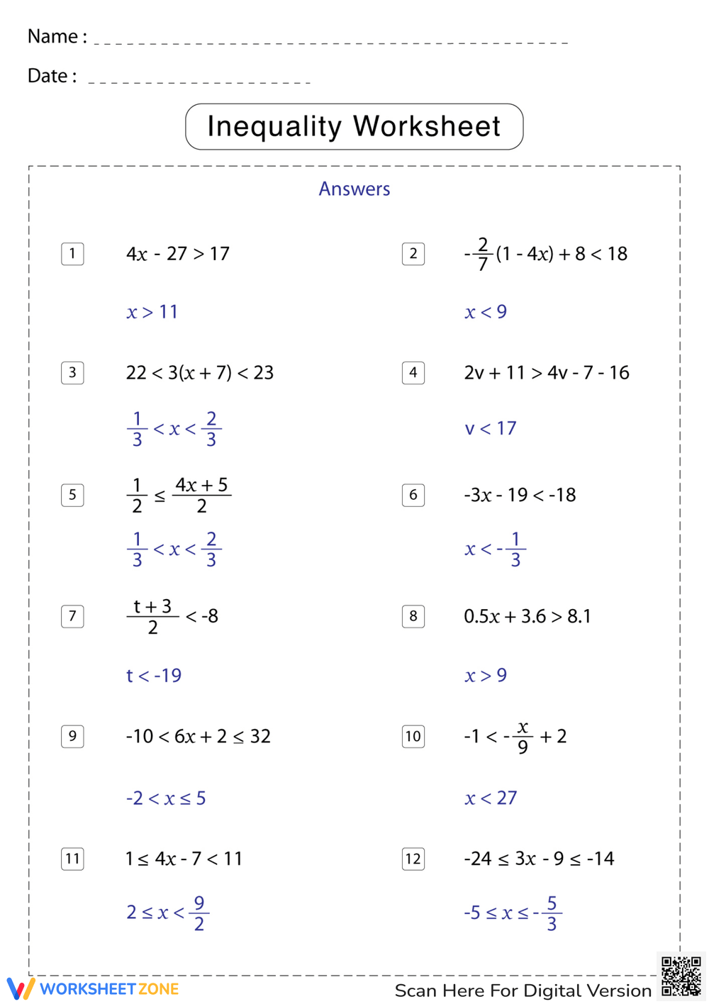 inequalities worksheet pdf inequalities worksheet pdf