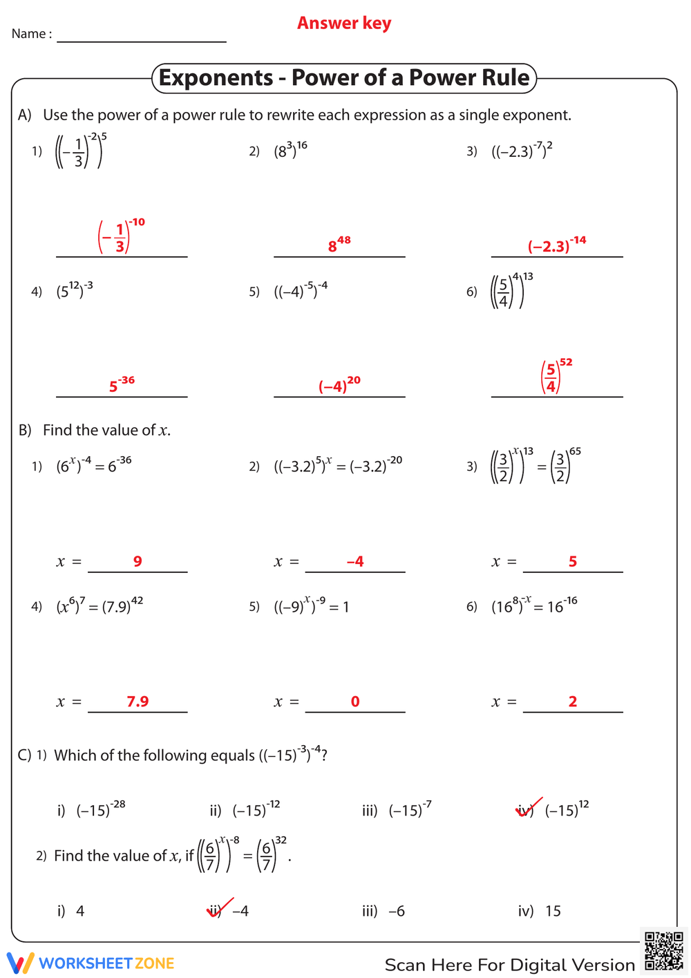 Printable Grade 9 Properties Of Exponents Worksheets Printable Grade 9 Properties Of Exponents Worksheets