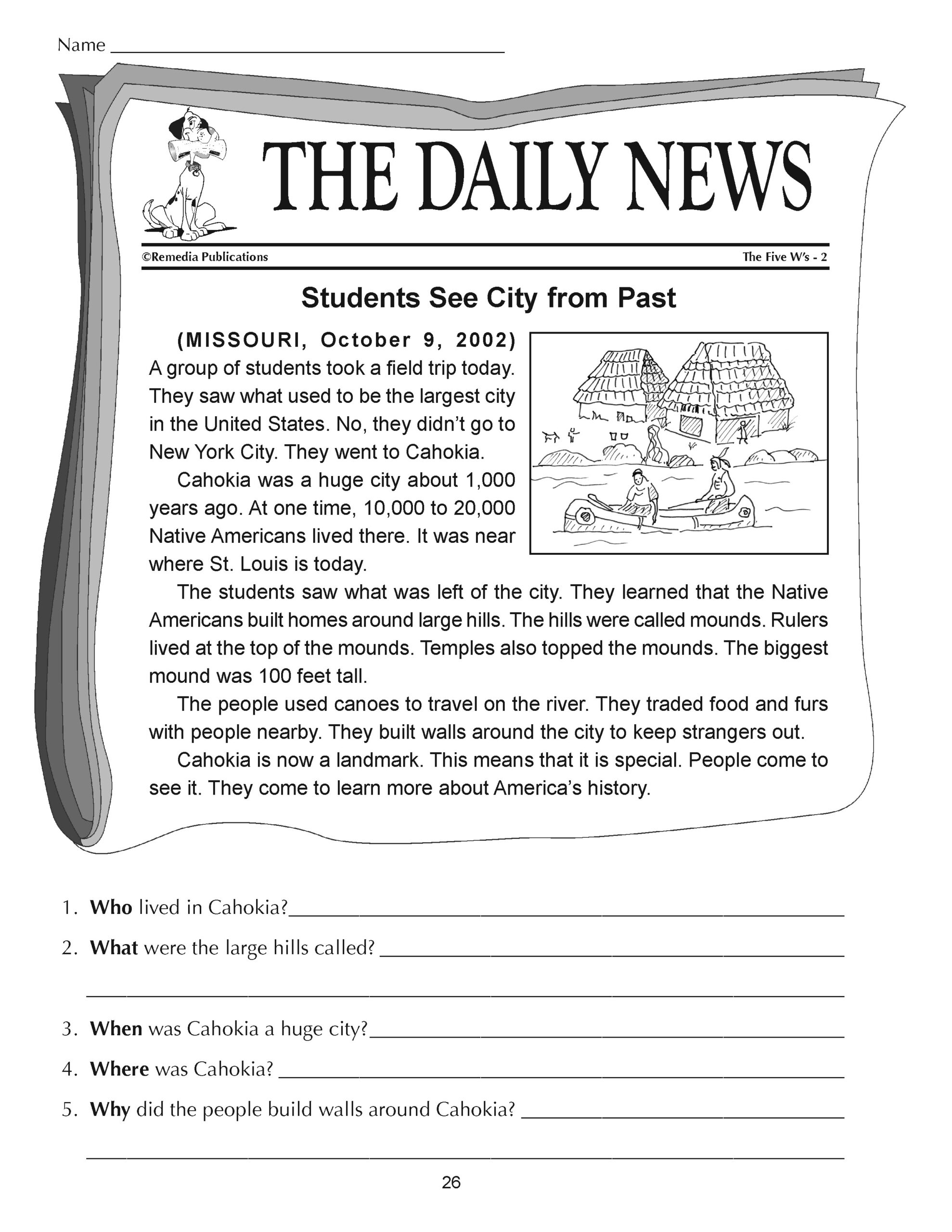 Reading Comprehension Passages 5W s Short Stories Made By Teachers