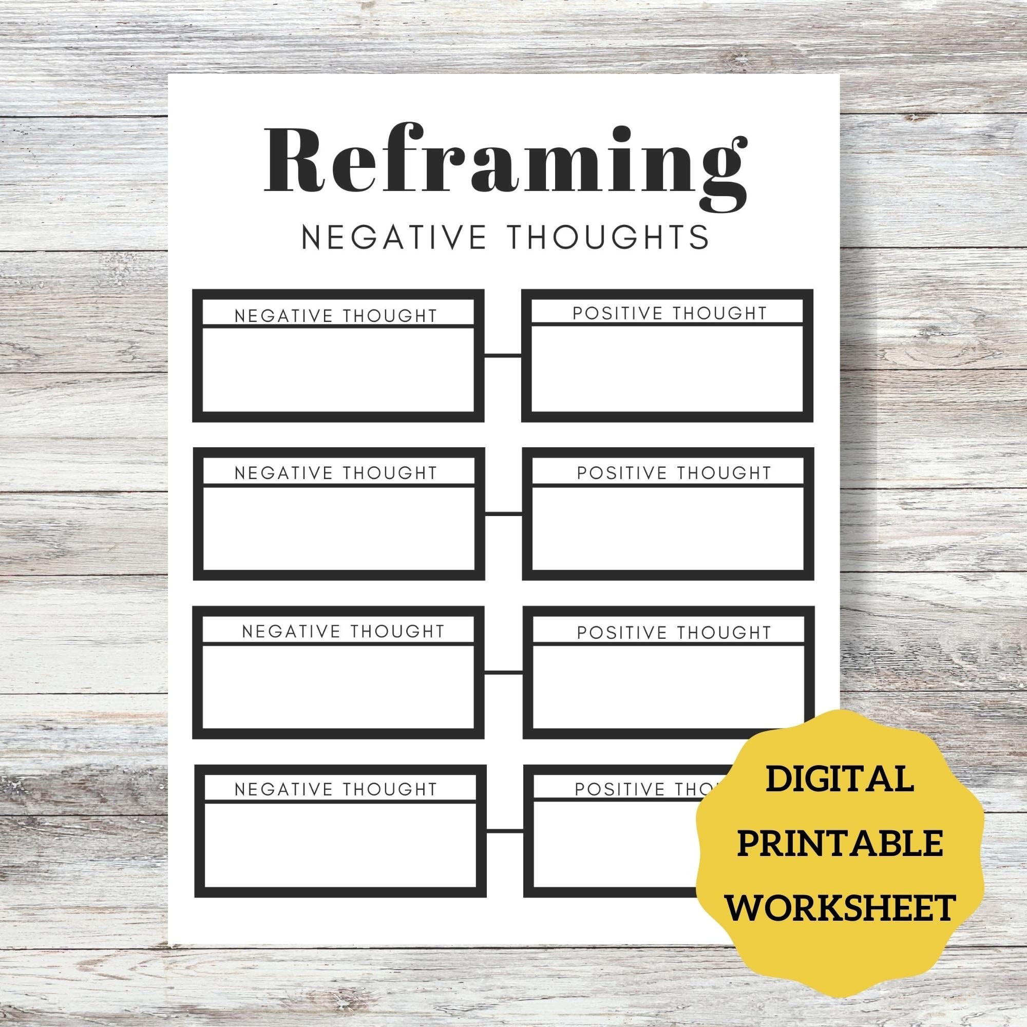 Reframing Negative Thoughts Practice Worksheet Resilience Building Skills Self esteem Confidence Solution focused Therapist Resources Etsy Reframing Negative Thoughts Practice Worksheet Resilience Building Skills Self esteem Confidence Solution focused Therapist Resources Etsy