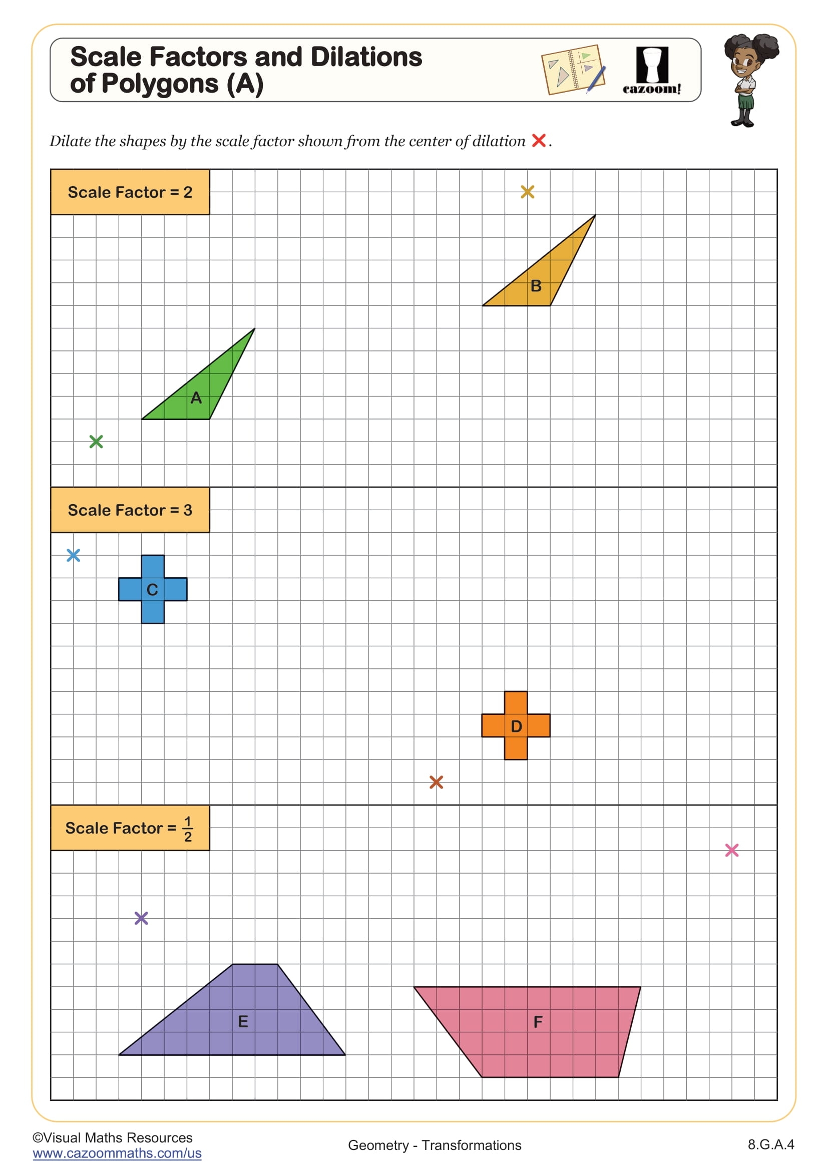 Scale Factors And Dilations Of Polygons A Worksheet 8th Grade PDF Worksheets Scale Factors And Dilations Of Polygons A Worksheet 8th Grade PDF Worksheets