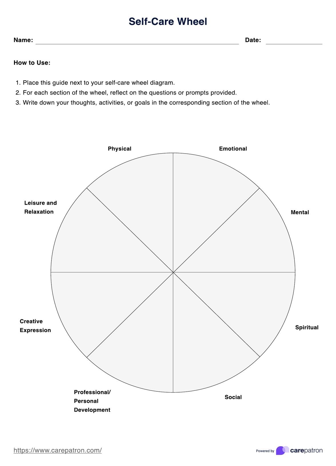 Self Care Wheels Self Care Wheels