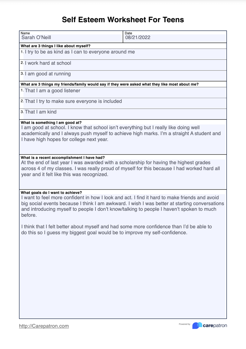 Self Confidence Worksheets Printable Study Planner