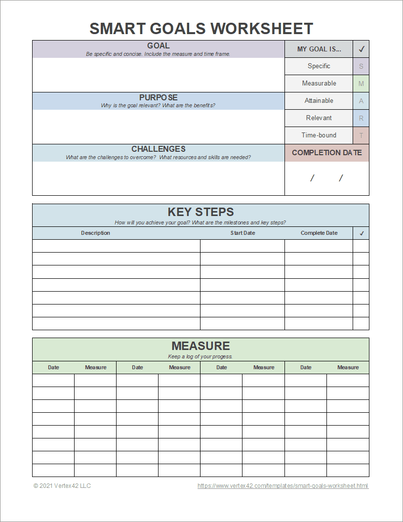 goal setting worksheet pdf
