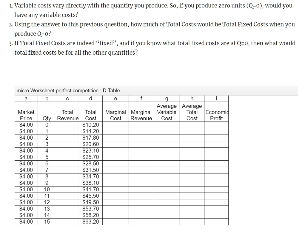 perfect competition worksheet answers pdf
