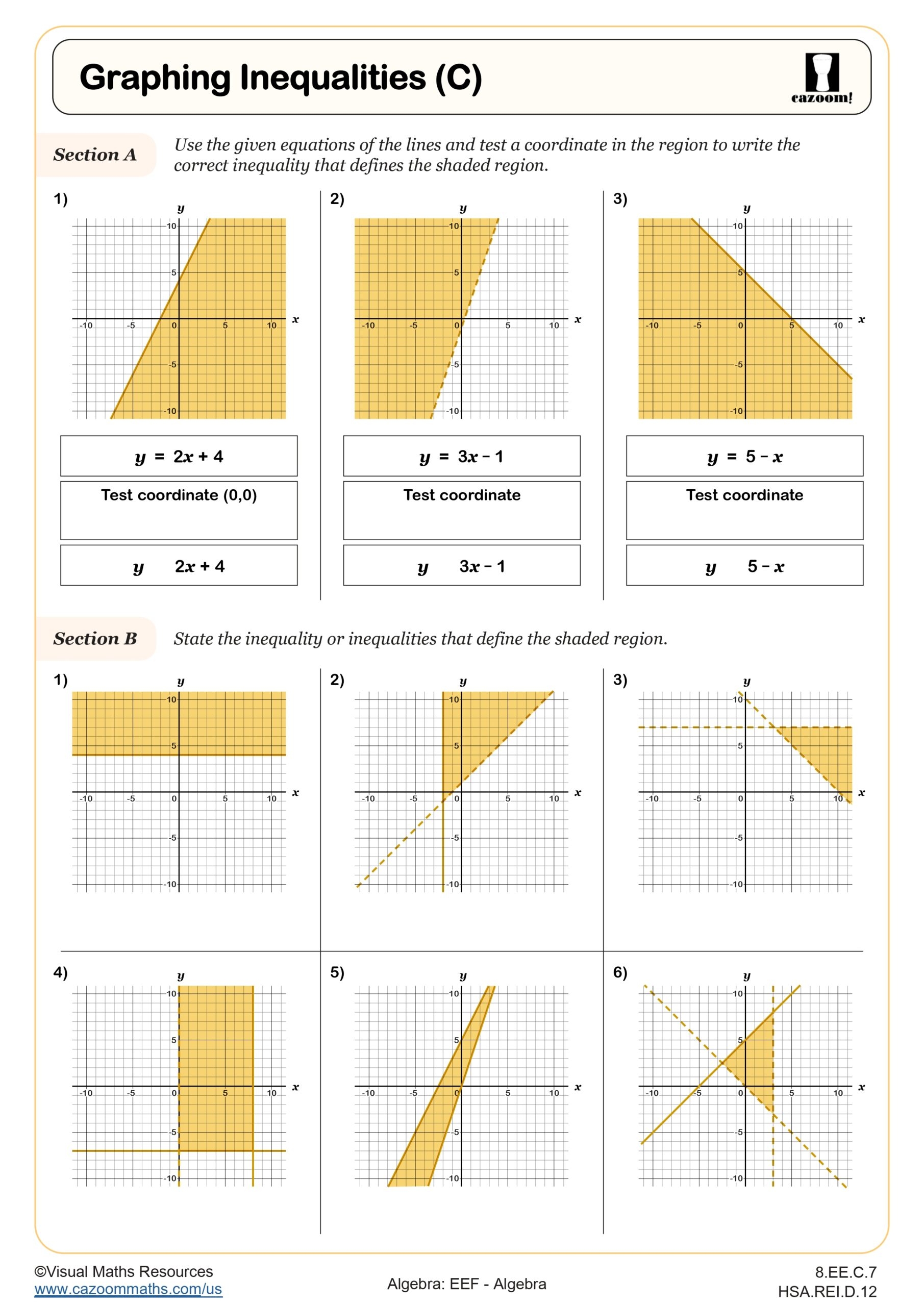 Solving And Graphing Inequalities Worksheets