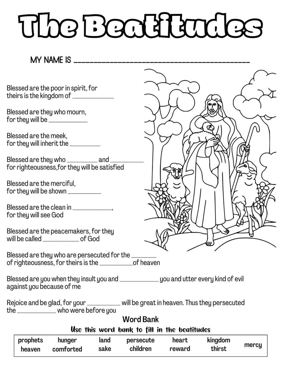 The Beatitudes Coloring Page Catholic Kids Activity PDF JPEG Etsy The Beatitudes Coloring Page Catholic Kids Activity PDF JPEG Etsy