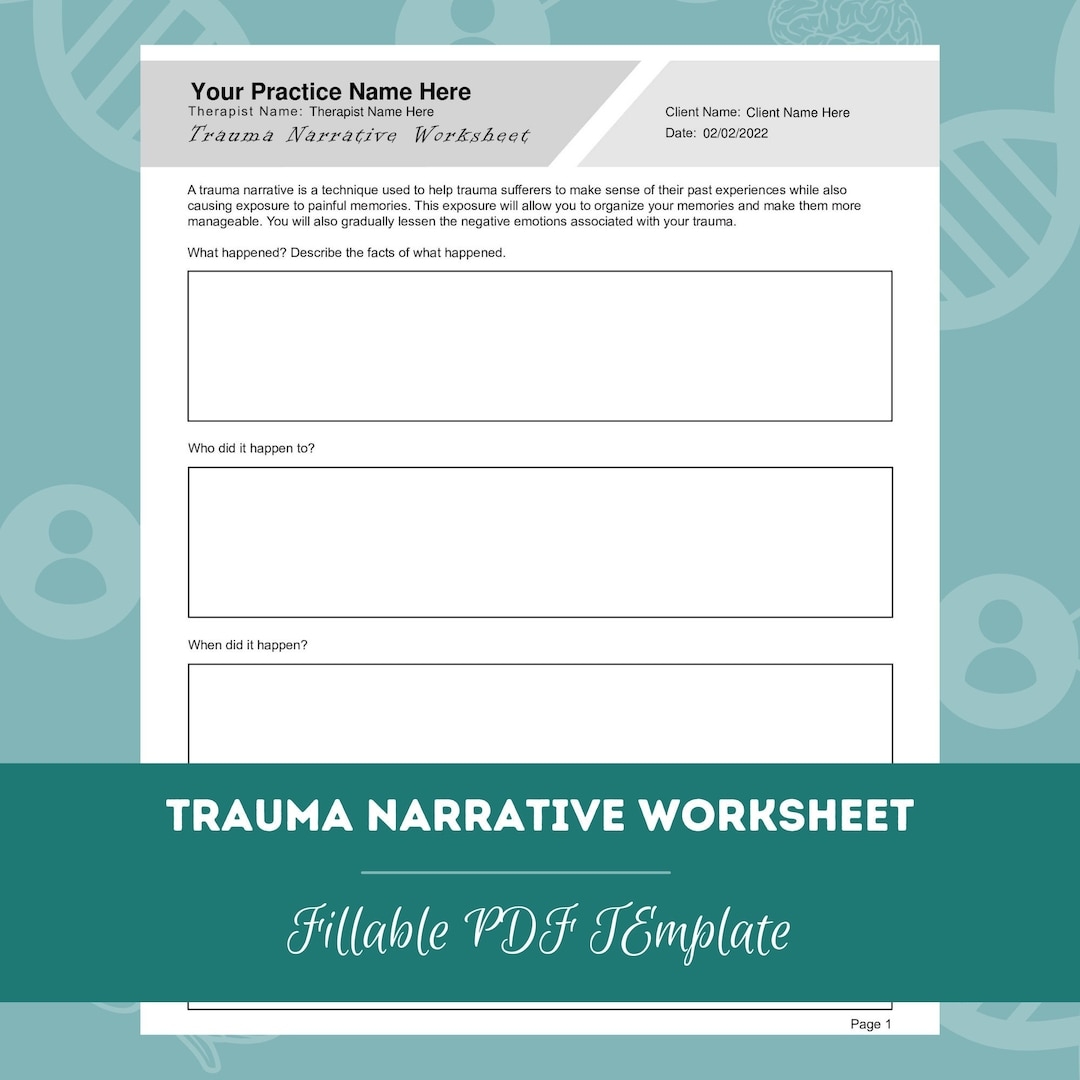trauma worksheets pdf for adults