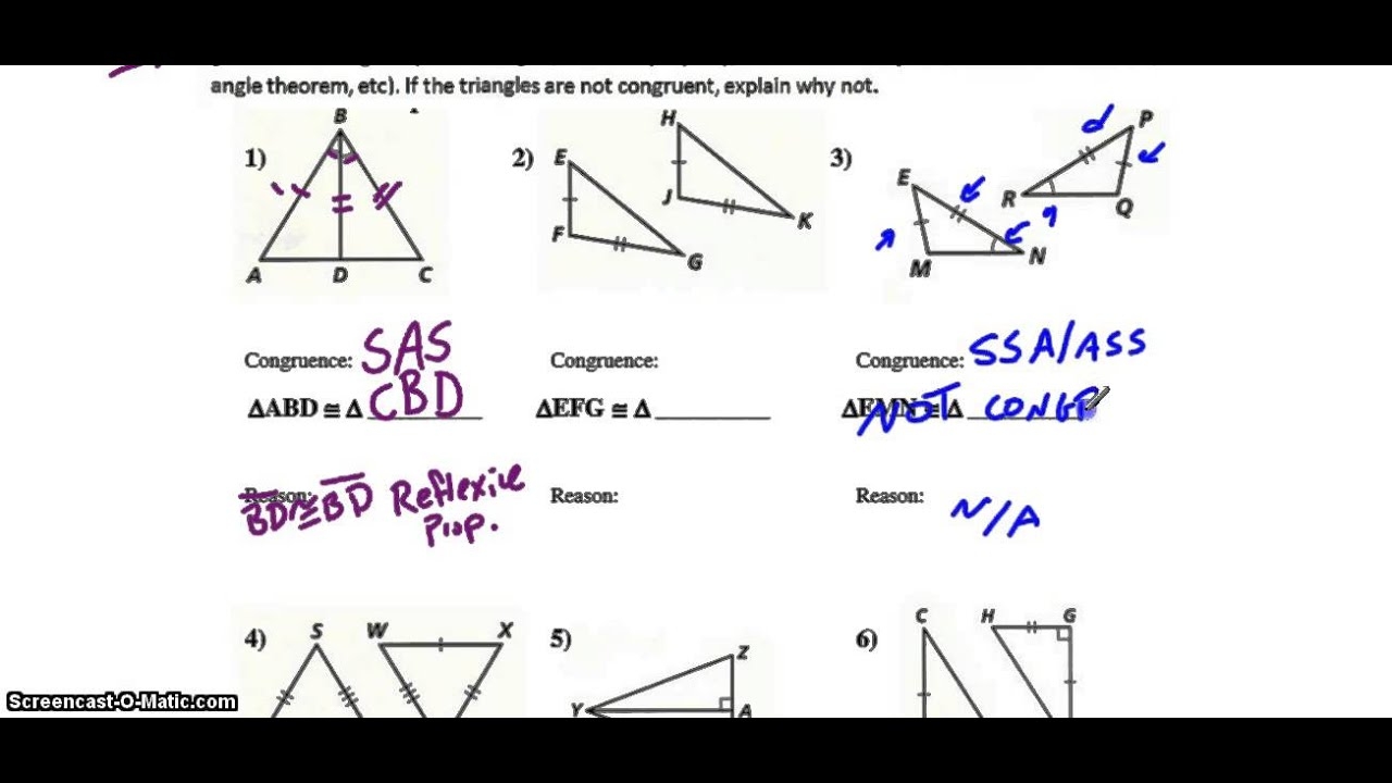 triangle congruence worksheet with answers pdf