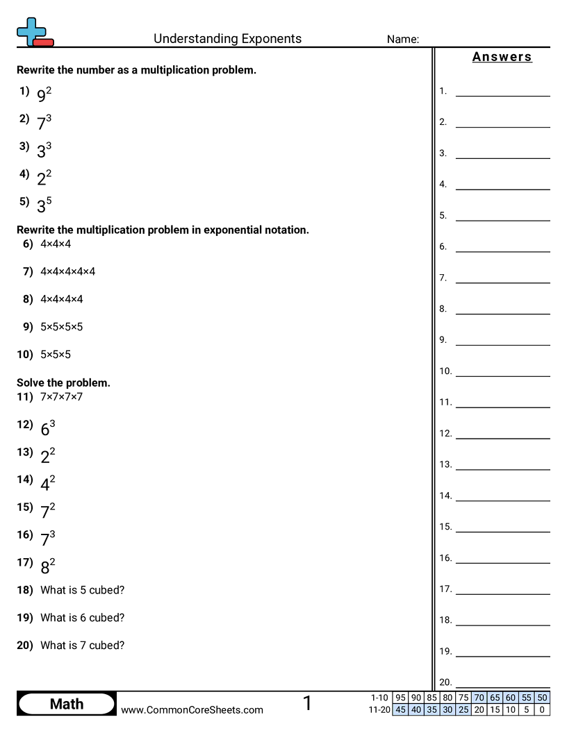 Understanding Exponents Worksheet Download Understanding Exponents Worksheet Download