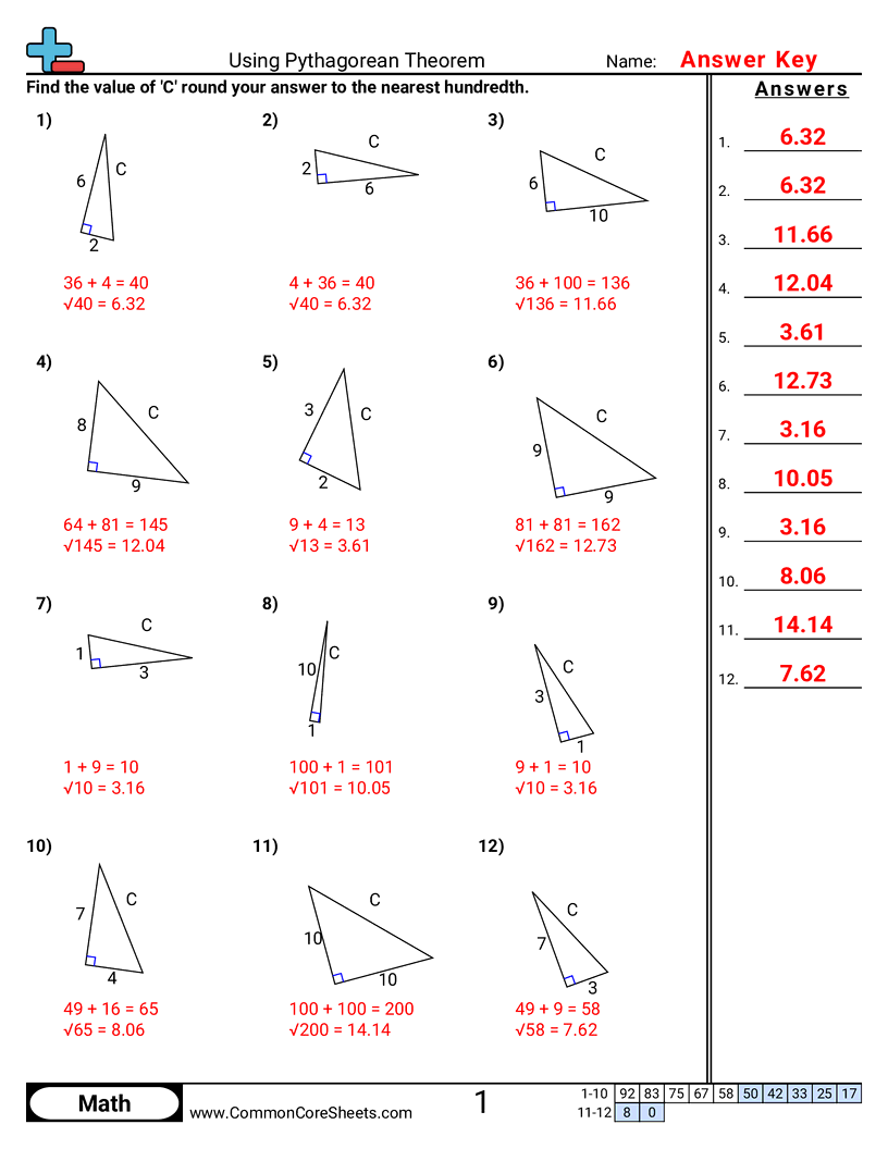 Using Pythagorean Theorem Worksheet Download Using Pythagorean Theorem Worksheet Download