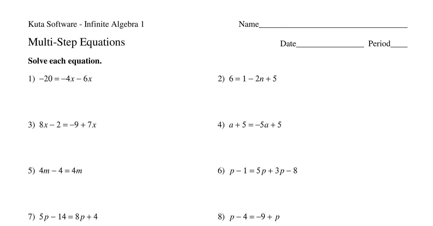 Week 3 Homework Adv Math Multi Step Equations pdf DocDroid