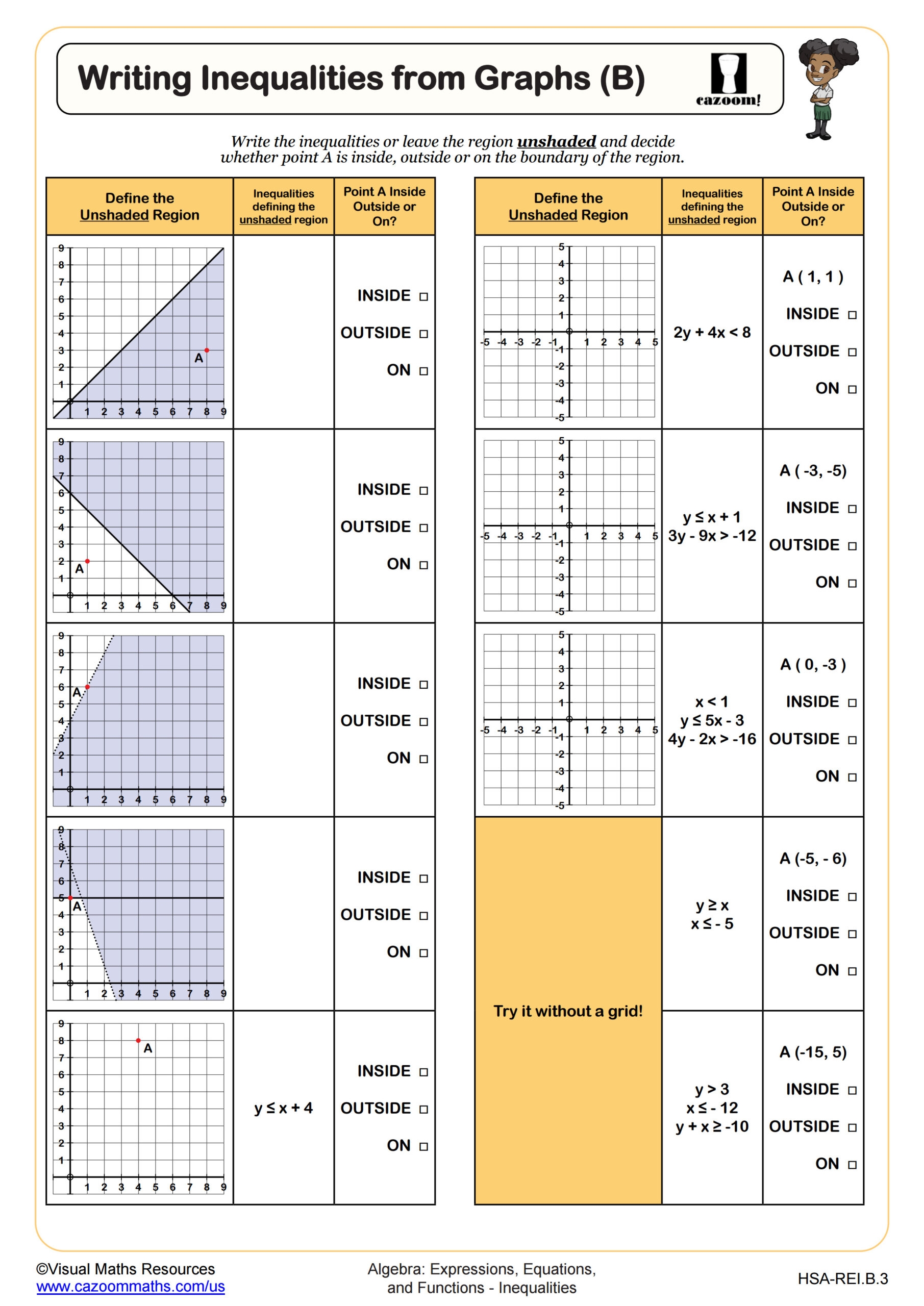 graphing inequalities worksheet pdf